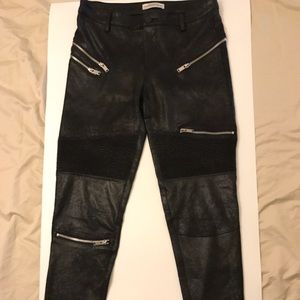 Zara black leather pants